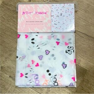 NEW‎ Betsey Johnson Ghost Heart PEVA Shower Curtain Liner Pink Purple Halloween